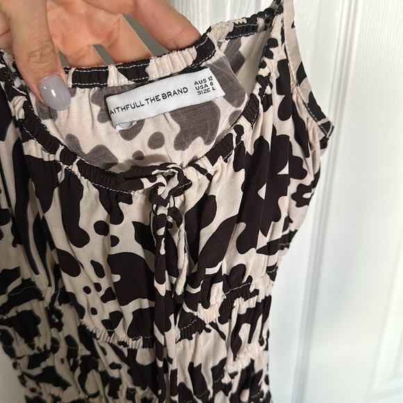 Faithful the Brand Amika Mini Dress in Sidra Floral Print Ecru - Picture 2 of 5